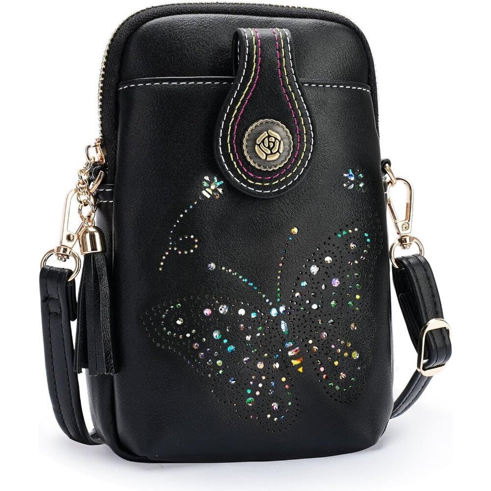 Small Crossbody Bag Women Lightweight Mini Cell Phone Purse with Tassel